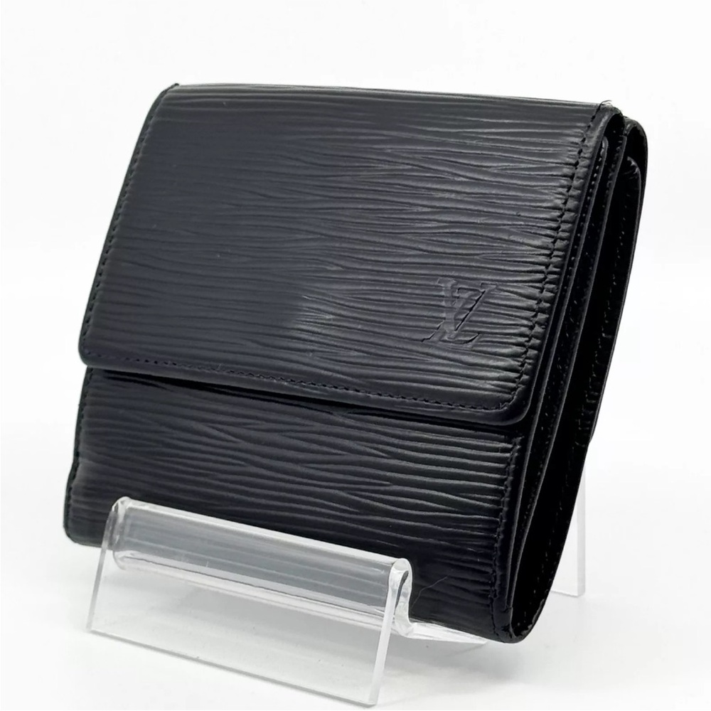 Louis Vuitton Epi Porte Monnaie Billets Cartes Credit M63483 Black Authentic【S】